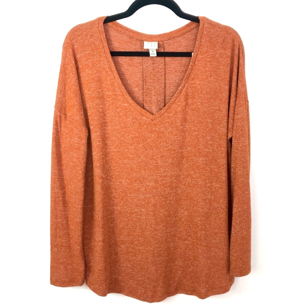 A New Day Orange V-neck Sweater XL